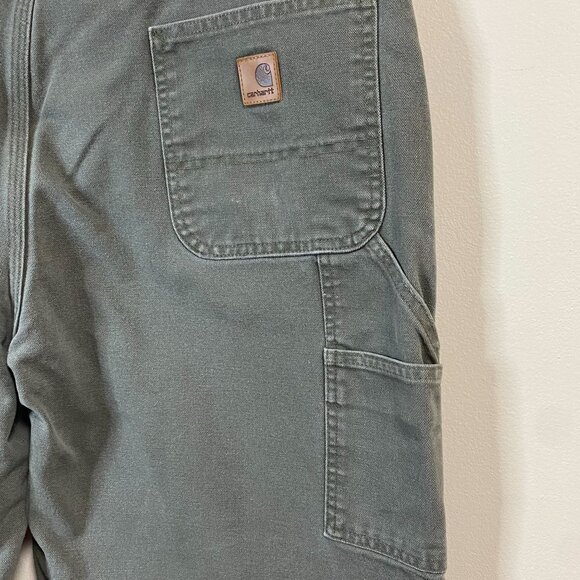 Carhartt Men's Gray Work Pants Size 42x32 Heavy Duty Cotton Canvas Relaxed Fit - Picture 7 of 9